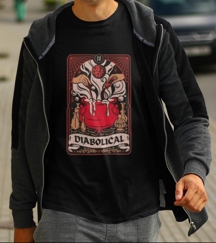 Do We Know Them Store Diabolical Tarot Card Cauldron Magic T-Shirt