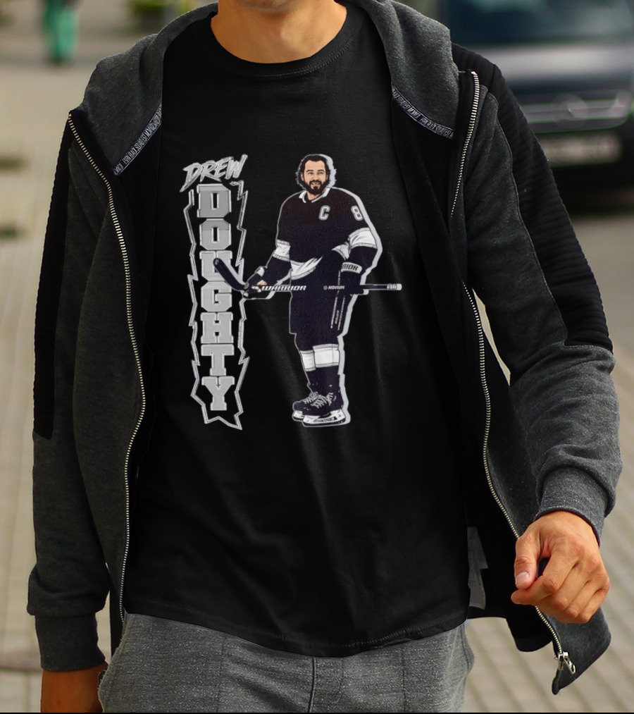 Drew Doughty Captain 8 Los Angeles Kings Hockey Vertical T-Shirt