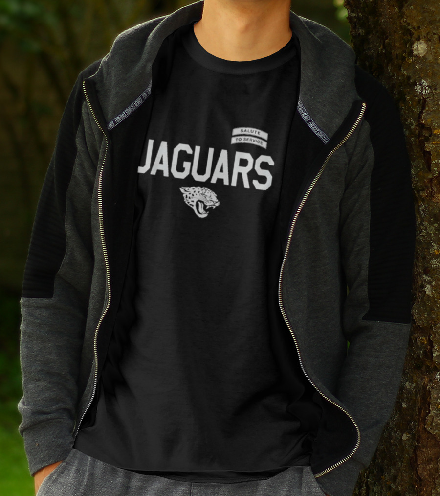 Jacksonville Jaguars Salute To Service Jaguars Head Logo NFL Football T-Shirt