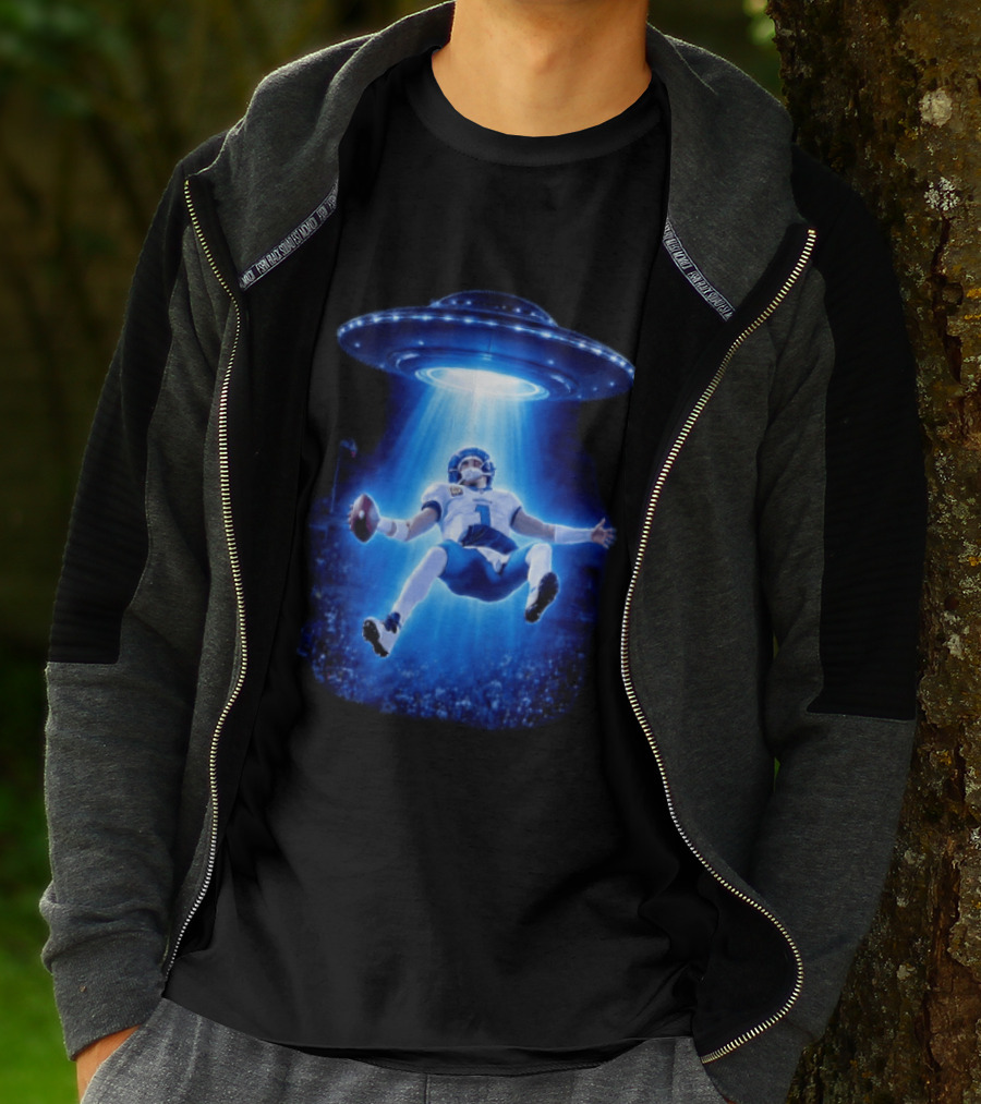 Jalen Hurts Memes UFO Abduction Football Player Beam Fantasy T-Shirt