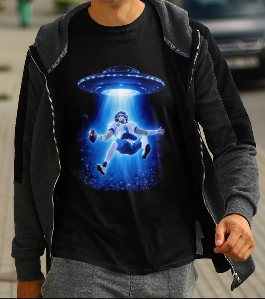 Jalen Hurts Memes UFO Abduction Football Player Beam Fantasy T-Shirt