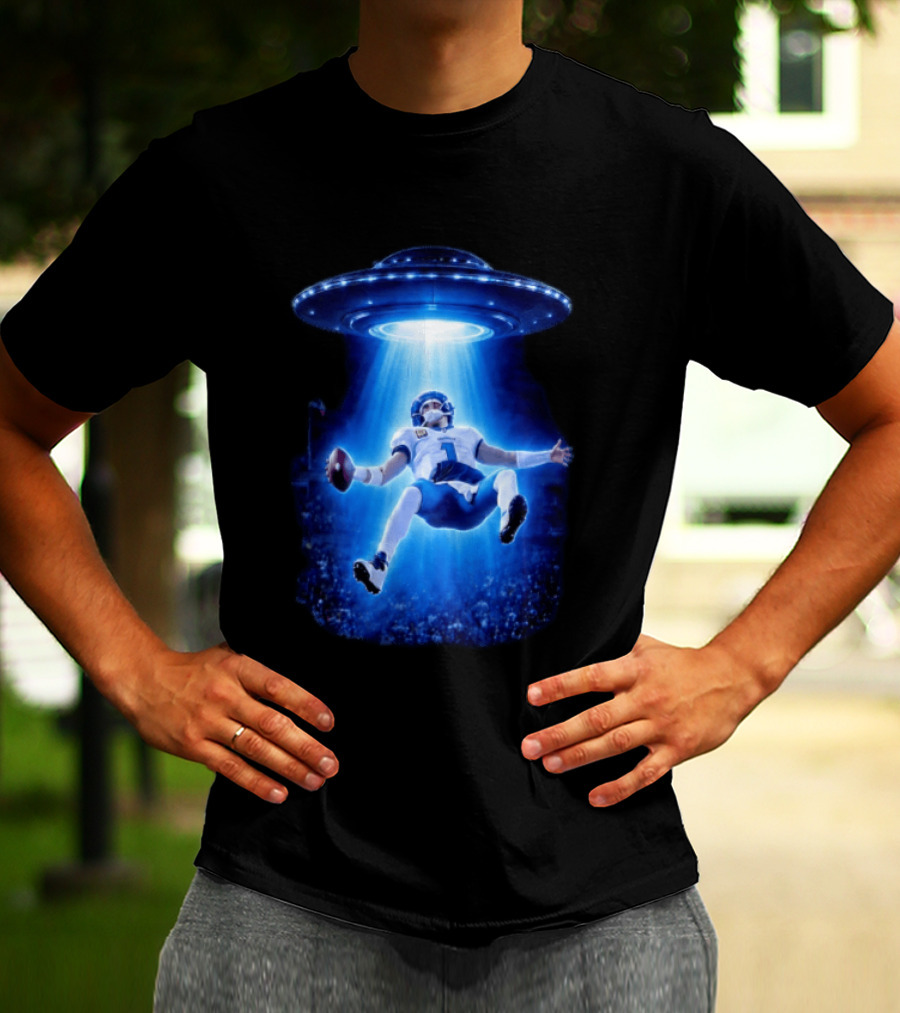 Jalen Hurts Memes UFO Abduction Football Player Beam Fantasy T-Shirt