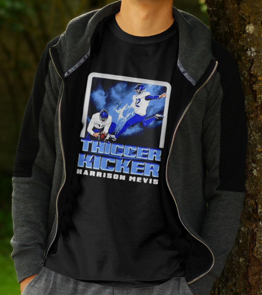 Los Angeles Rams Thiccer Kicker Harrison Mevis Football Action T-Shirt