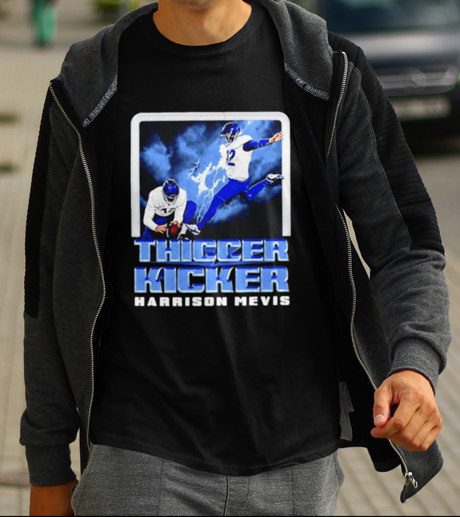 Los Angeles Rams Thiccer Kicker Harrison Mevis Football Action T-Shirt