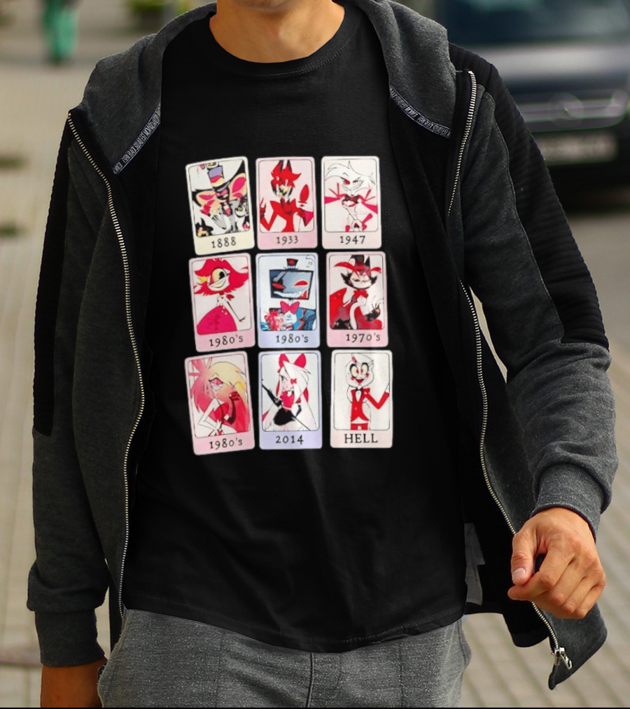 Hazbin Hotel 1888 1933 1947 1970s 1980s 2014 Hell T-Shirt