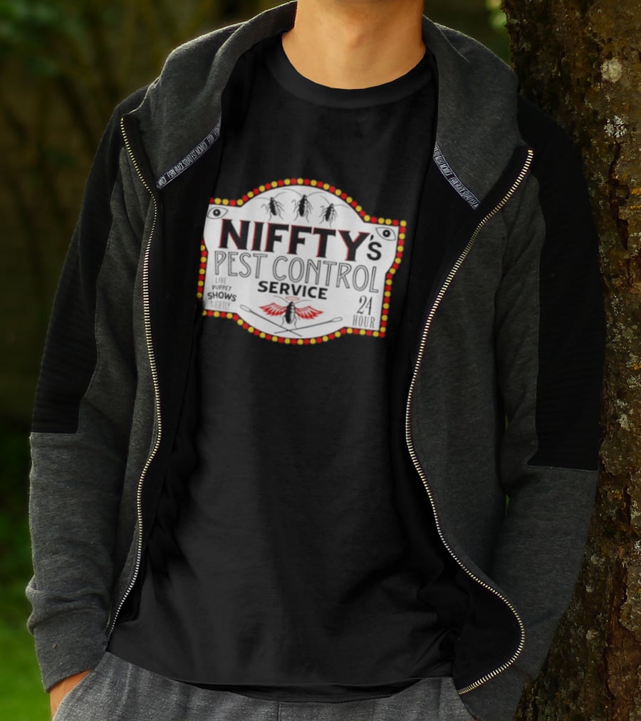 Niffty's Pest Control Service Live Puppet Shows Nightly 24 Hour Hazbin Hotel T-Shirt