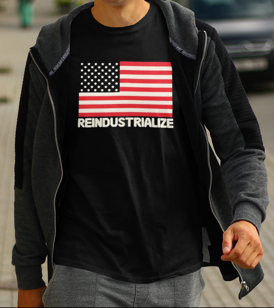Reindustrialize United States Flag Stars And Stripes T-Shirt