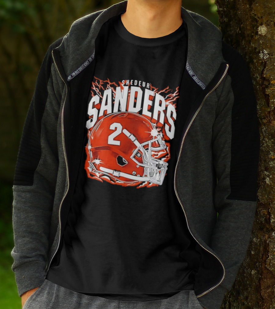 Shedeur Sanders Number 2 Cleveland Browns Helmet T-Shirt