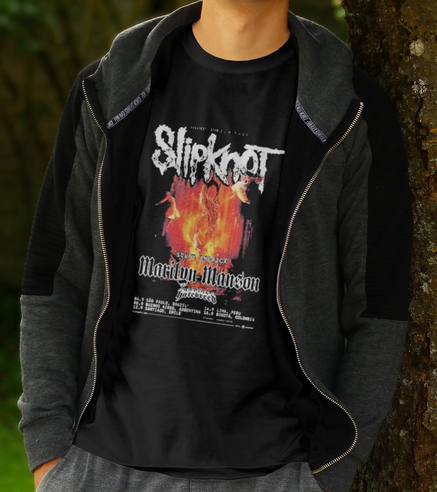 Slipknot South America The Sic Est Stadium Tour 2027 Marilyn Manson Hatebreed September 4 To 16 Dates And Locations T-Shirt