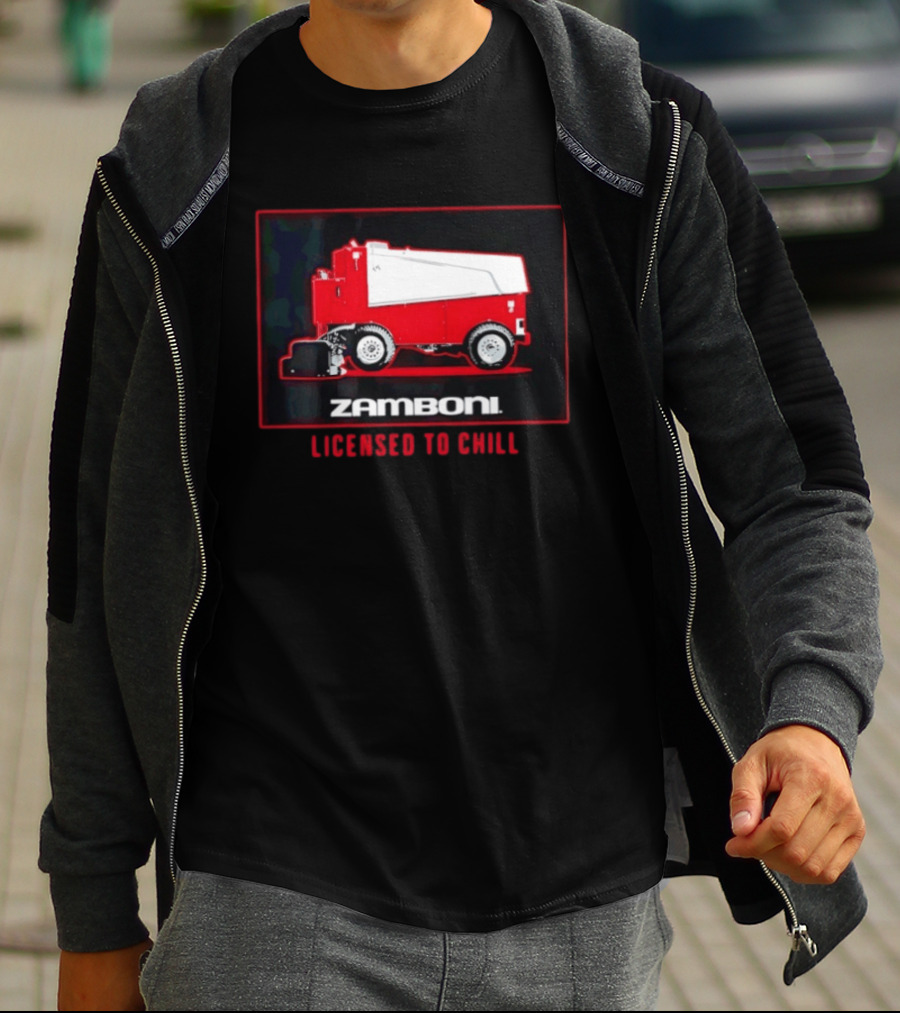 Zamboni Licensed To Chill Red Ice Resurfacer T-Shirt
