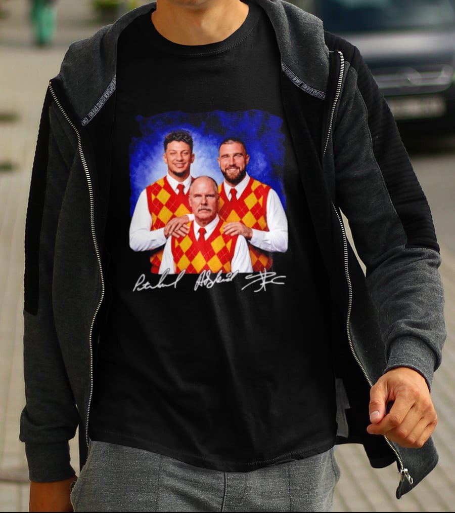 Patrick Mahomes Andy Reid Travis Kelce Kansas City Chiefs Step Brothers T-Shirt