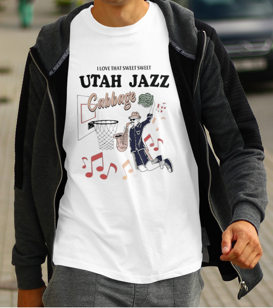 Sweet Sweet Utah Jazz Cabbage Music Basketball Player Scene T-Shirt