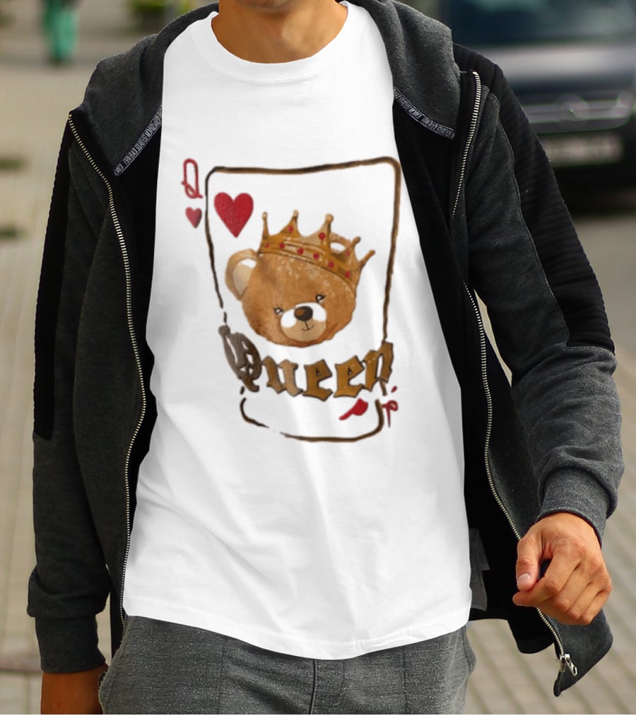 Queen Of Hearts Teddy Bear Crown Royalty T-Shirt