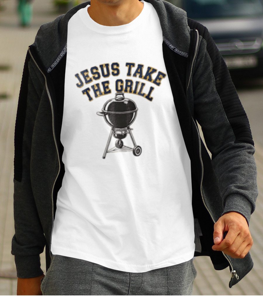 Jesus Take The Grill Black Kettle Charcoal Grill T-Shirt