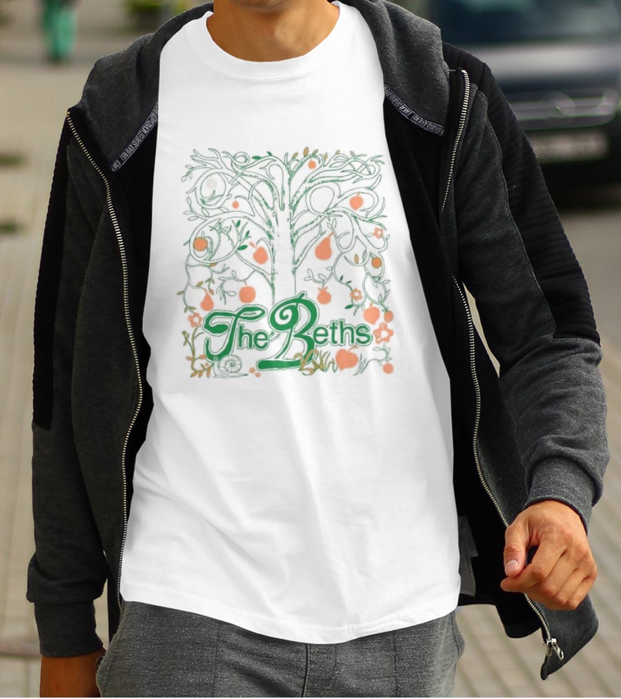 The Beths Fruit Tree Art Green Orange T-Shirt