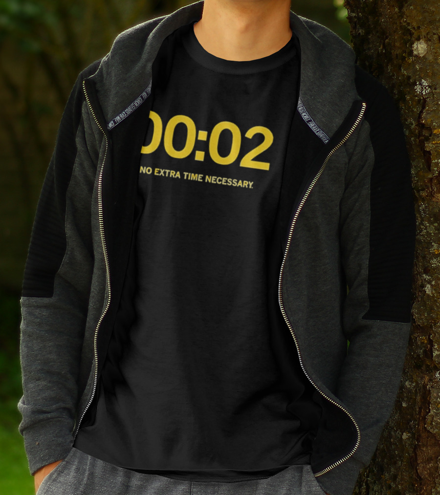 00 02 No Extra Time Necessary Countdown Timer T-Shirt