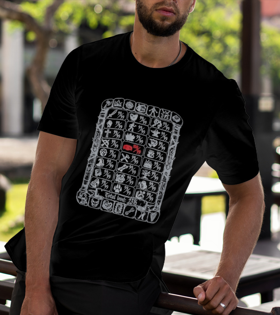 100 Thieves Old School RuneScape Skill Icons Total Level 2376 T-Shirt