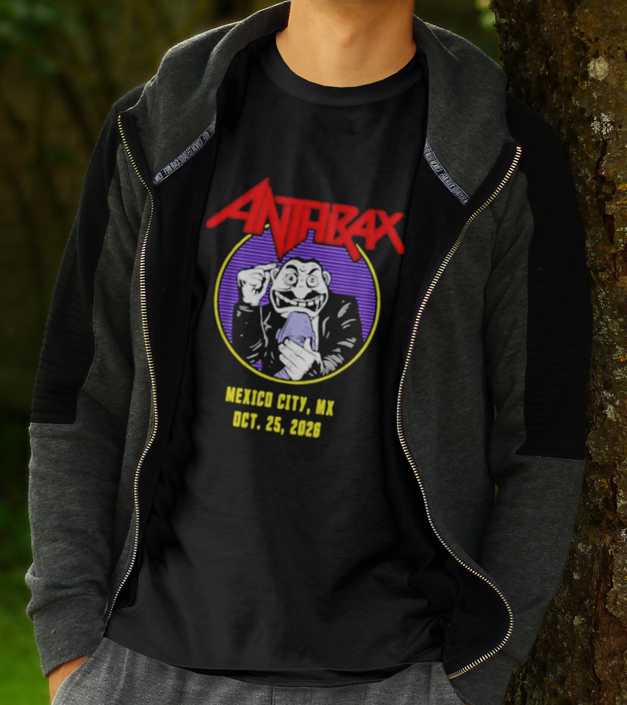 Anthrax Mexico City MX October 25 2026 World Tour Event T-Shirt