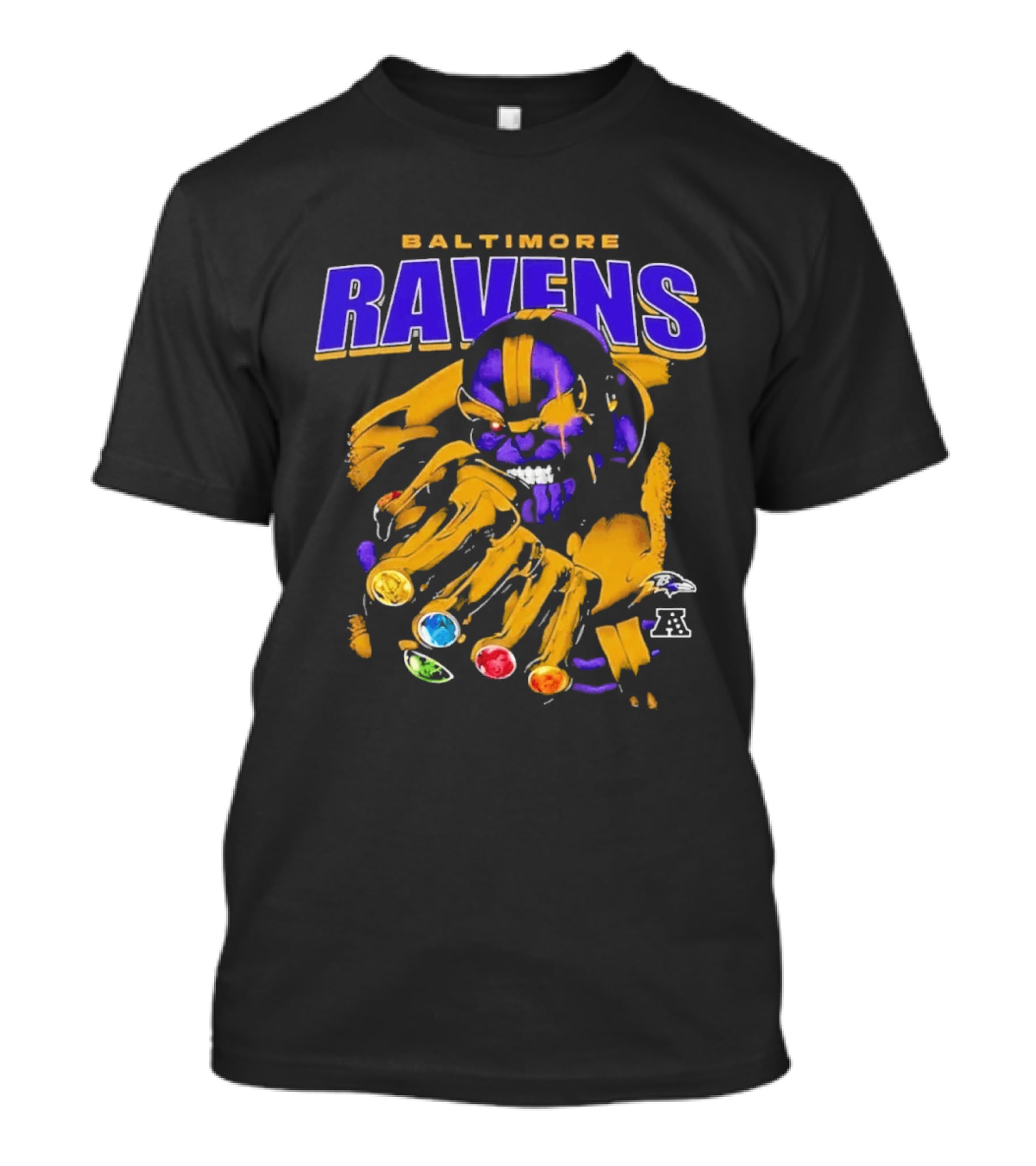 Baltimore Ravens Thanos Gauntlet Infinity Stones AFC T-Shirt