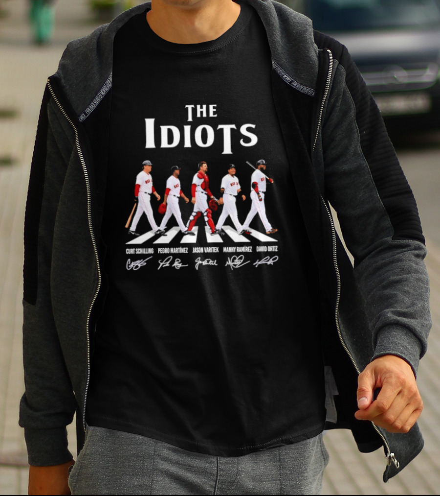 Boston Red Sox The Idiots Abbey Road Baseball Players Signatures T-Shirt