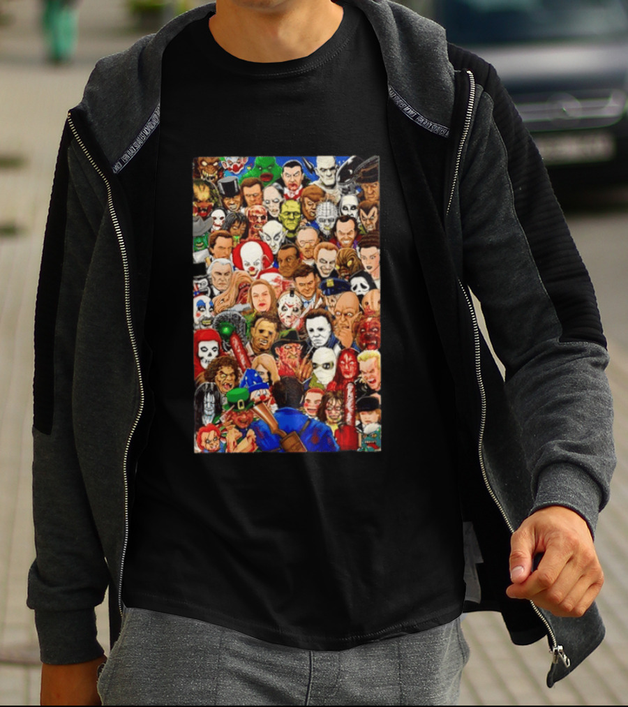 Horror Movie Icons Collage Halloween 2026 Collection T-Shirt