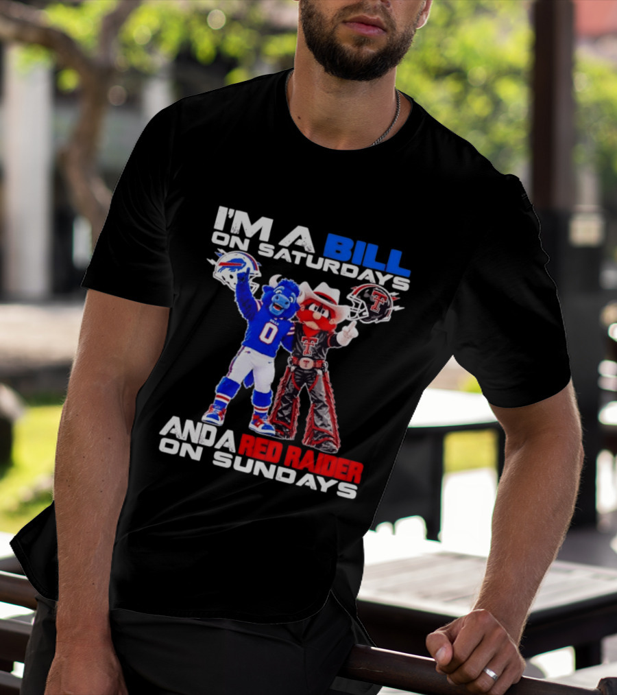 Buffalo Bills And Texas Tech Red Raiders Football Weekend Mascots Fan T-Shirt