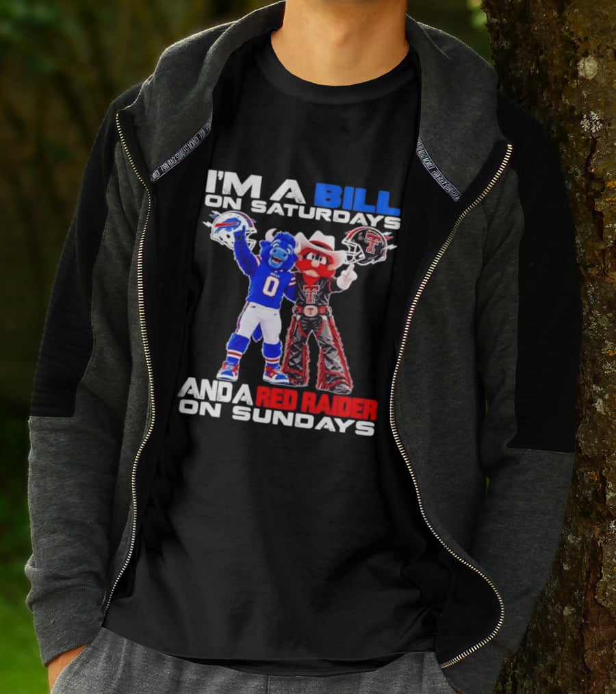 Buffalo Bills And Texas Tech Red Raiders Football Weekend Mascots Fan T-Shirt