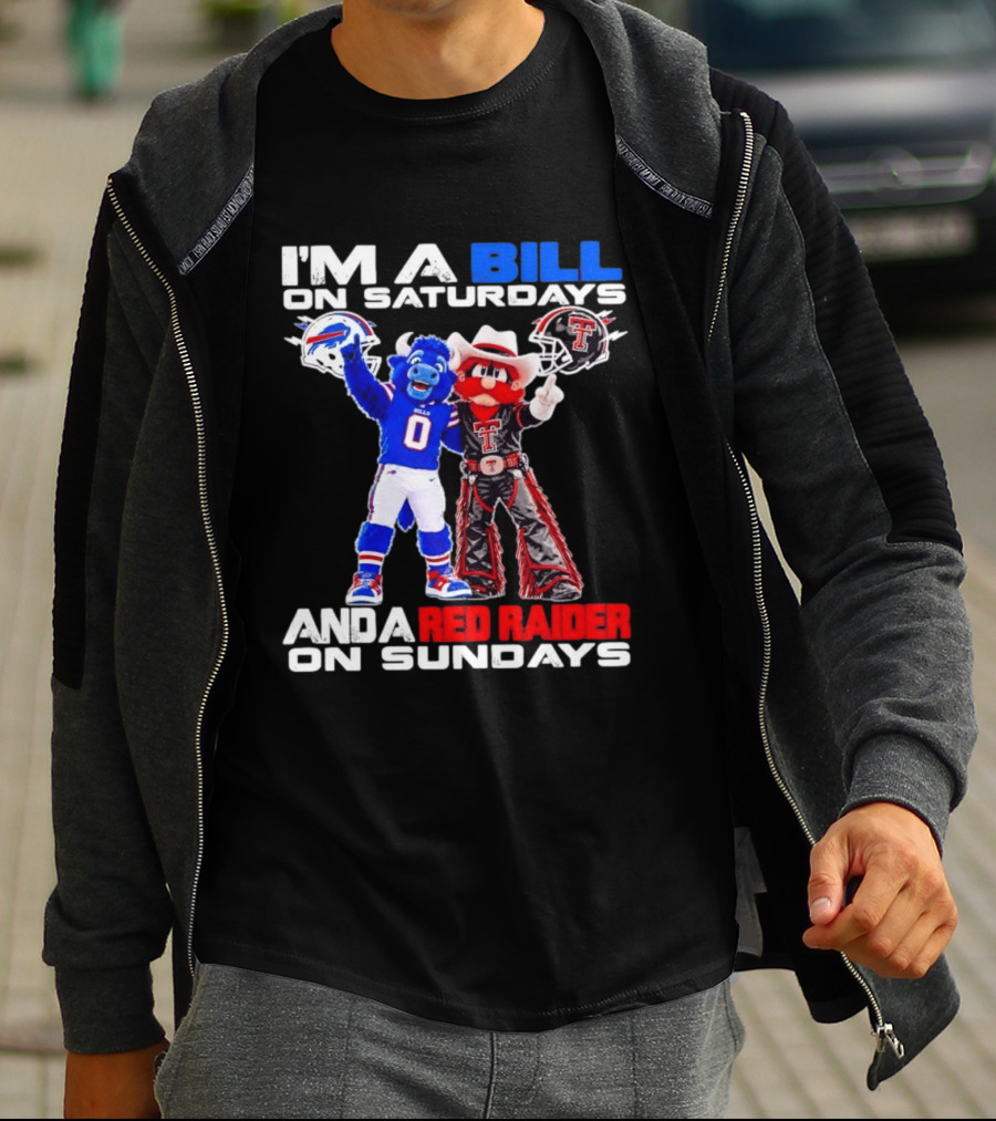 Buffalo Bills And Texas Tech Red Raiders Football Weekend Mascots Fan T-Shirt