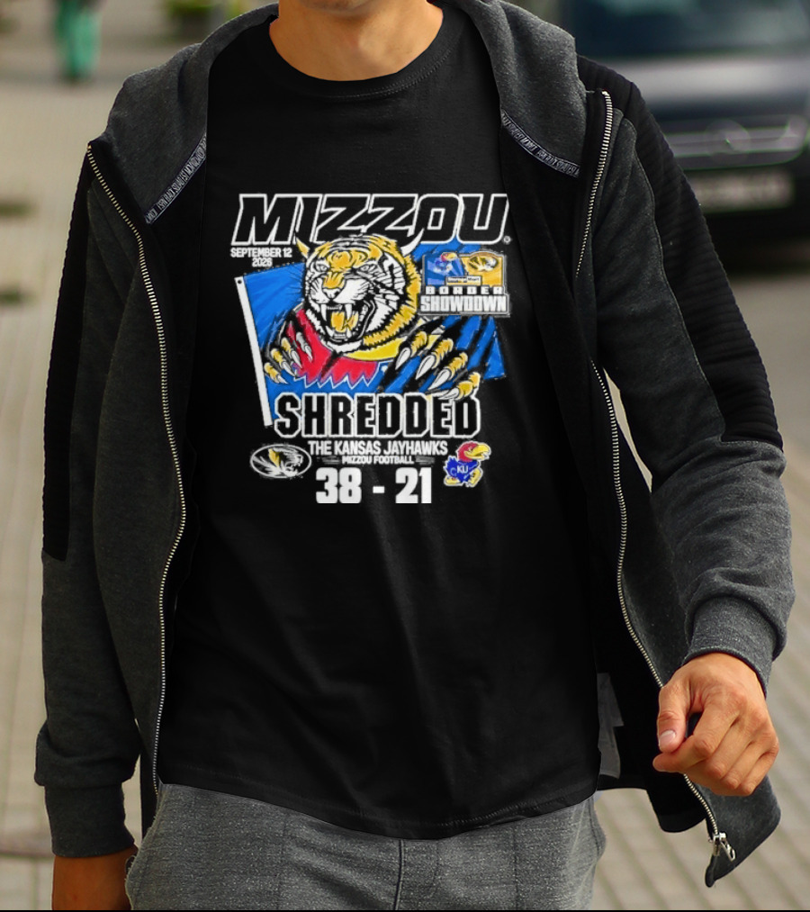 Mizzou Tigers Football Shredded Victory Over KU 2026 Score T-Shirt