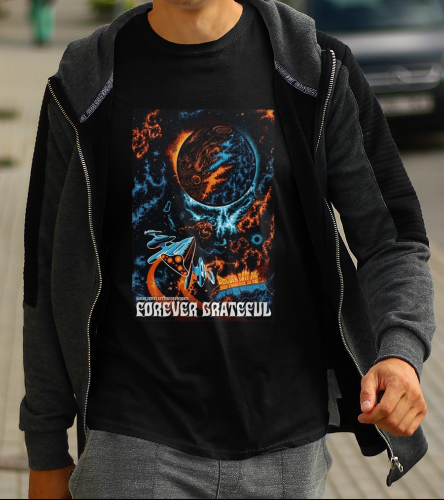 Forever Grateful Haight Street Art Center Golden Gate Park San Francisco 2026 Vibrant Cosmic Scene T-Shirt
