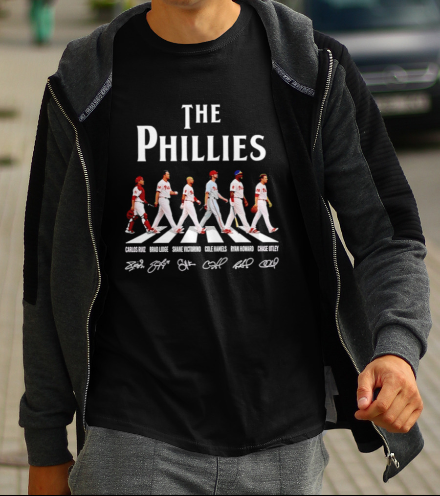 Philadelphia Phillies Abbey Road Player Signatures T-Shirt