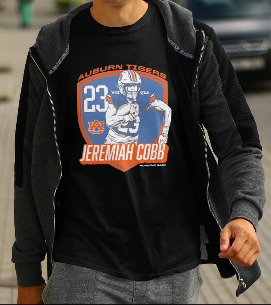 Jeremiah Cobb 23 Auburn Tigers Running Back Football Player T-Shirt