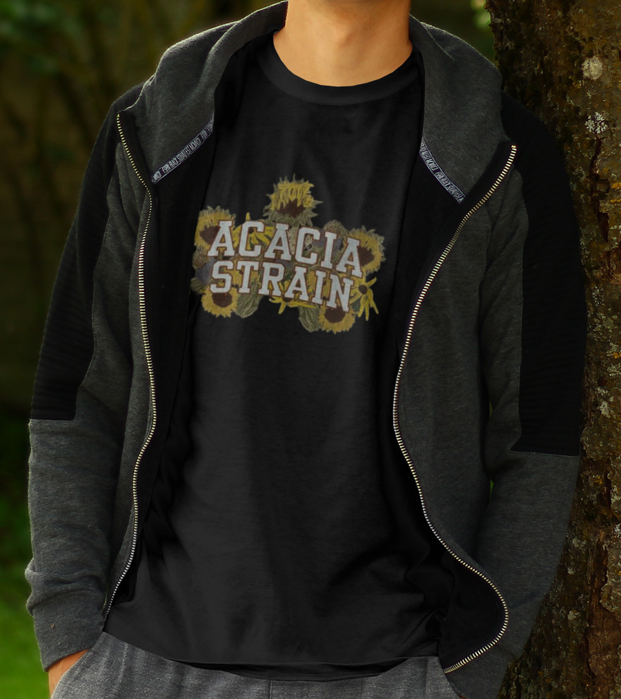 Acacia Strain Autumn Floral Sunflowers Yellow Black Brown T-Shirt