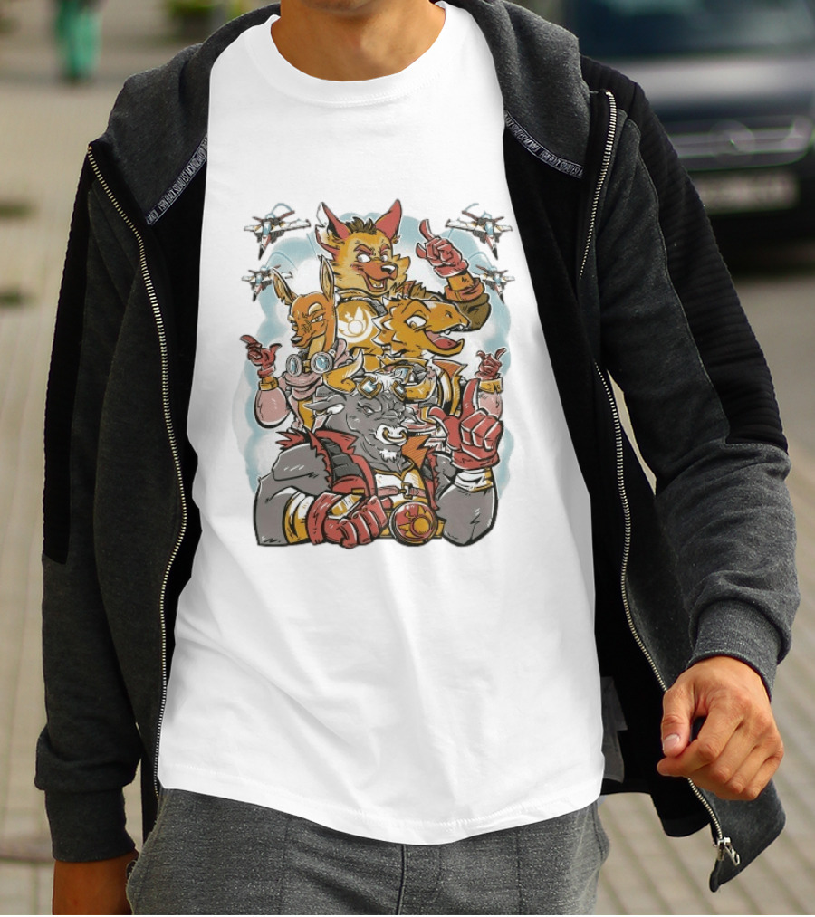 Chuhai Labs Bombs Away Anthro Pilot Team With Fighter Jets T-Shirt
