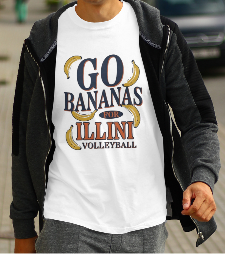 Go Bananas For Illini Volleyball Illinois Fighting Illini Women's Volleyball T-Shirt