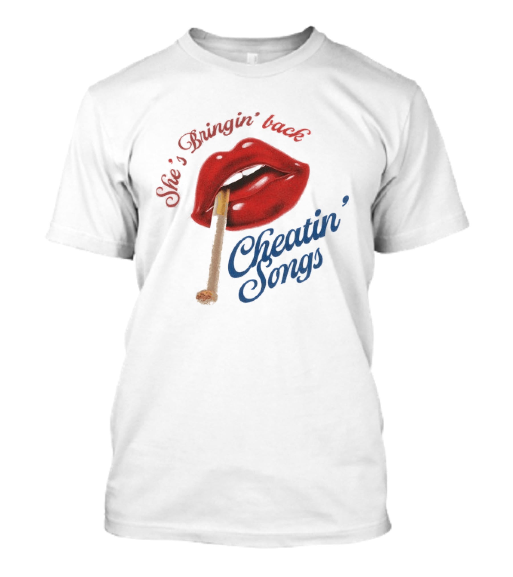 Midland She's Bringin' Back Cheatin' Songs Red Lips Matchstick T-Shirt