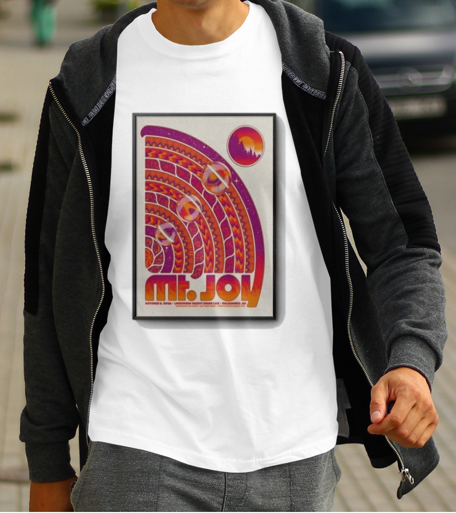 MT. Joy October 2 2026 Landmark Credit Union Live Milwaukee WI Psychedelic Sunset T-Shirt