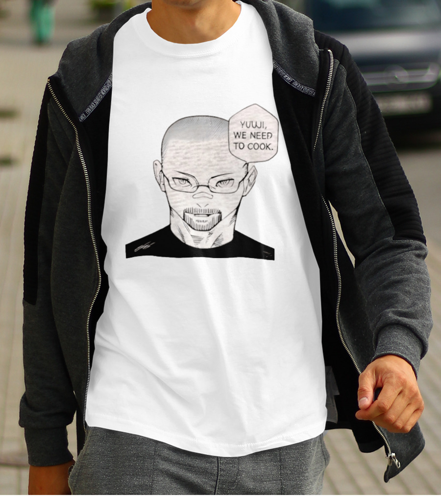 Satoru Gojo Walter White Crossover YUUJI WE NEED TO COOK Anime Manga Fusion T-Shirt