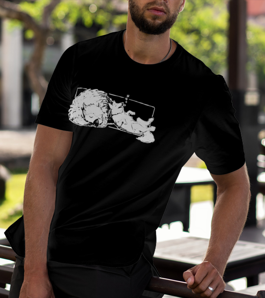 BaldurS Gate 3 Best Friends Owlbear And Dog Sleeping T-Shirt