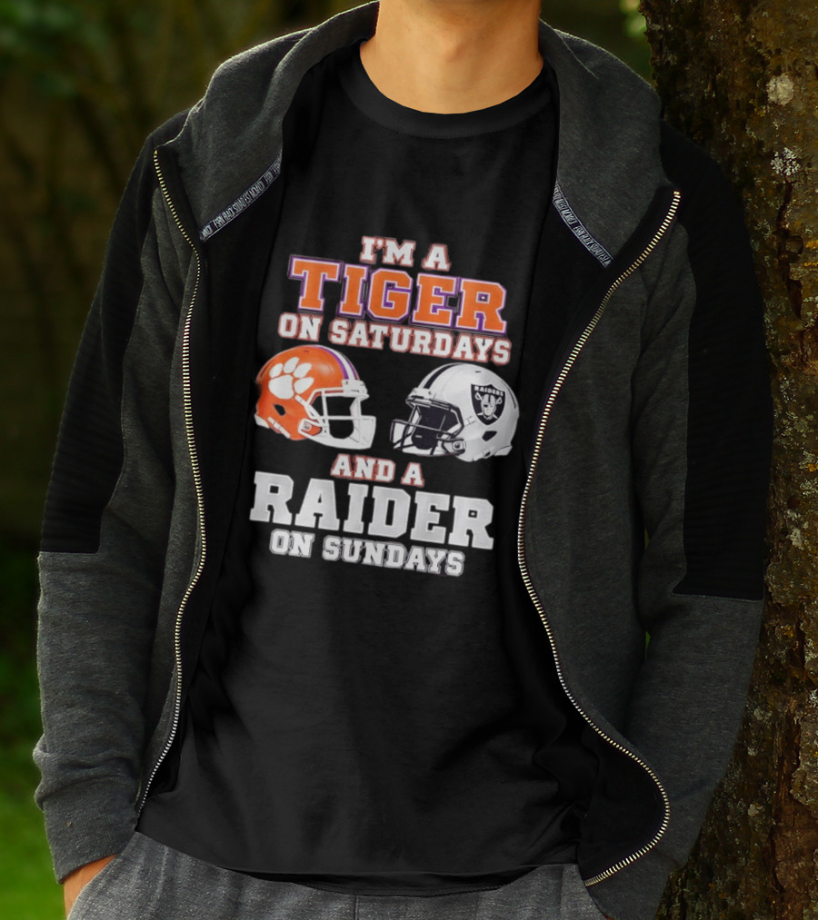 Clemson Tiger Saturdays Raider Sundays Football Fan Helmets T-Shirt