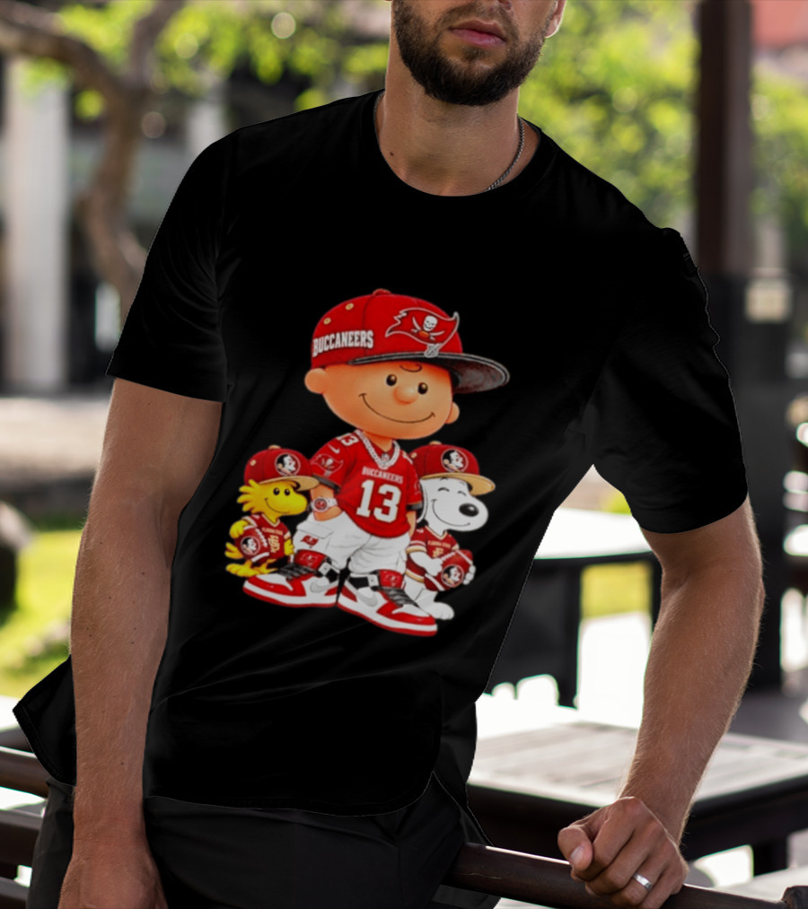 Charlie Brown 13 Snoopy Woodstock Buccaneers Florida State T-Shirt