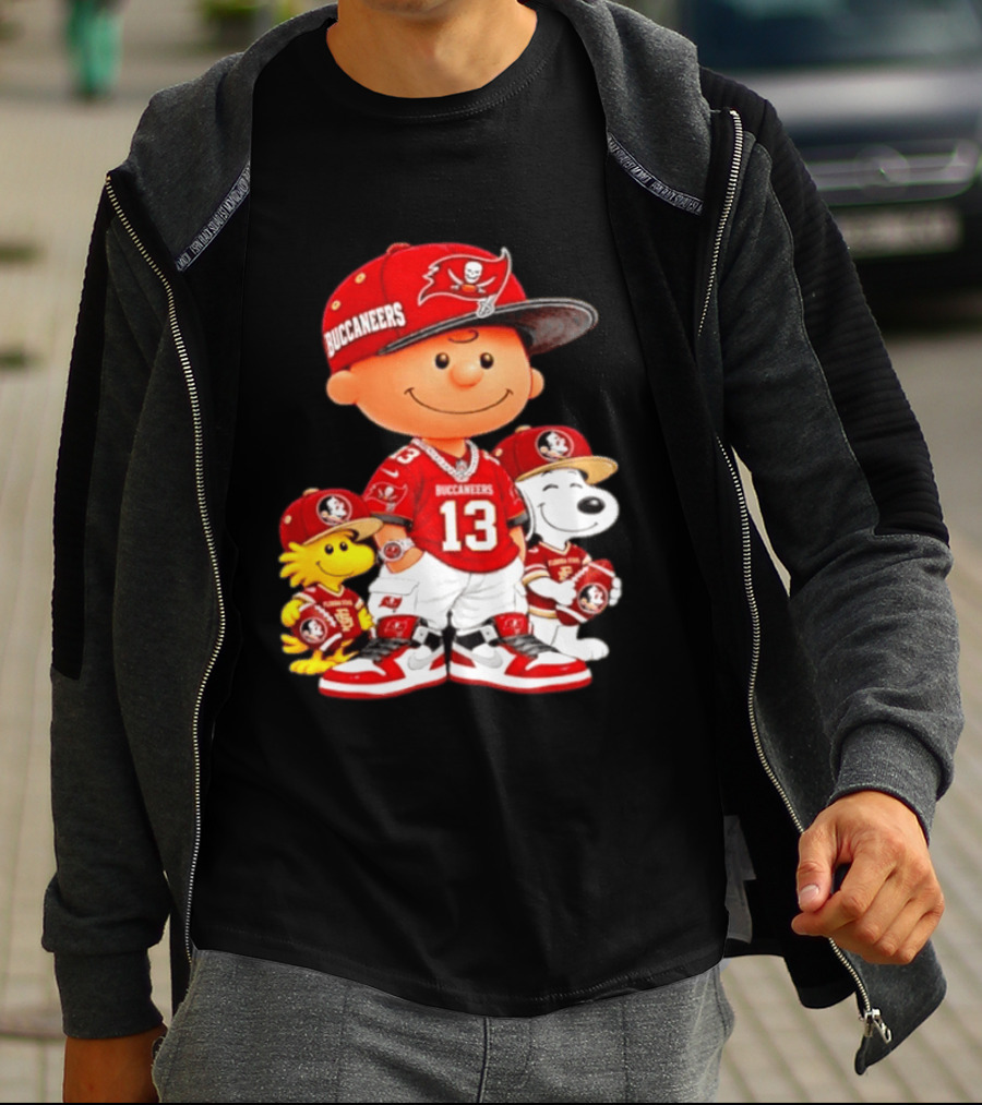 Charlie Brown 13 Snoopy Woodstock Buccaneers Florida State T-Shirt