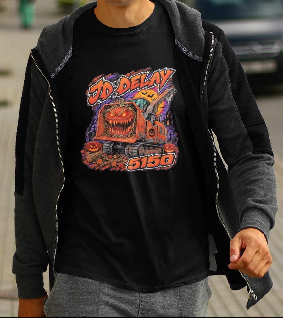 JD Delay 5150 Halloween Pumpkin Excavator Spooky T-Shirt