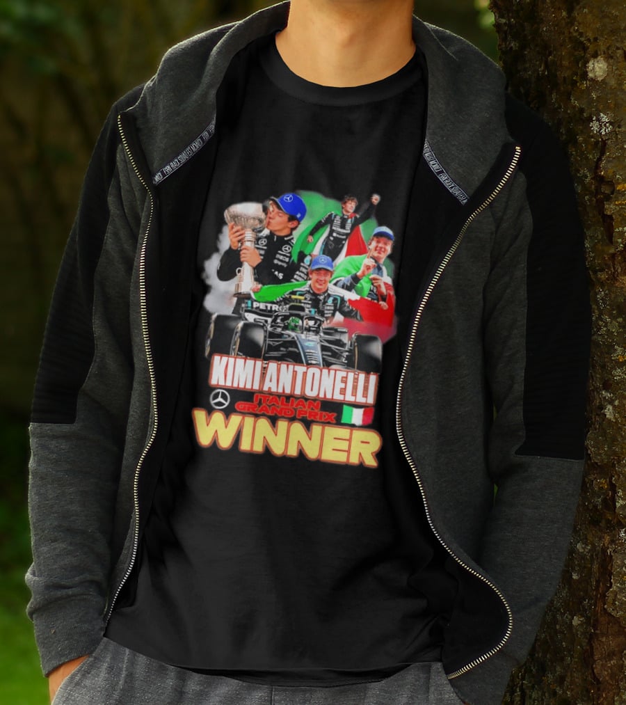 Kimi Antonelli Italian Grand Prix Winner Mercedes Racing Celebration T-Shirt
