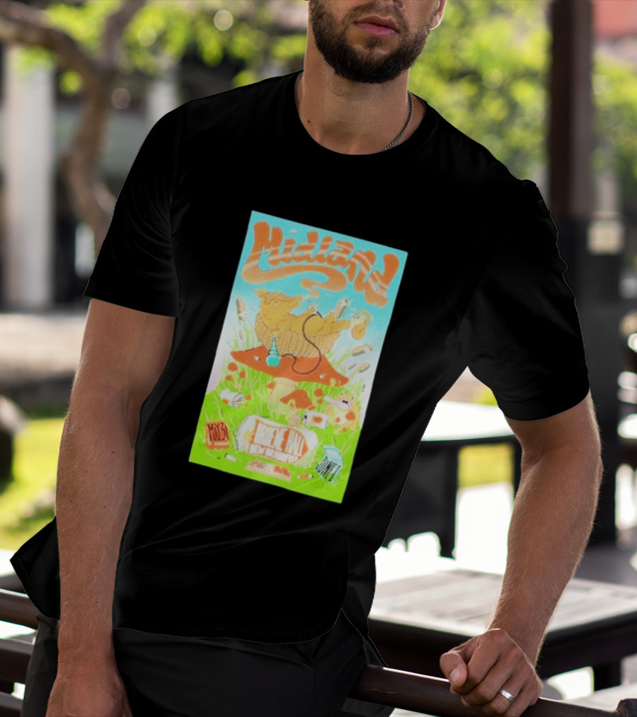 Midland Gruene Hall New Braunfels May 31 June 1 Armadillo On Mushroom T-Shirt
