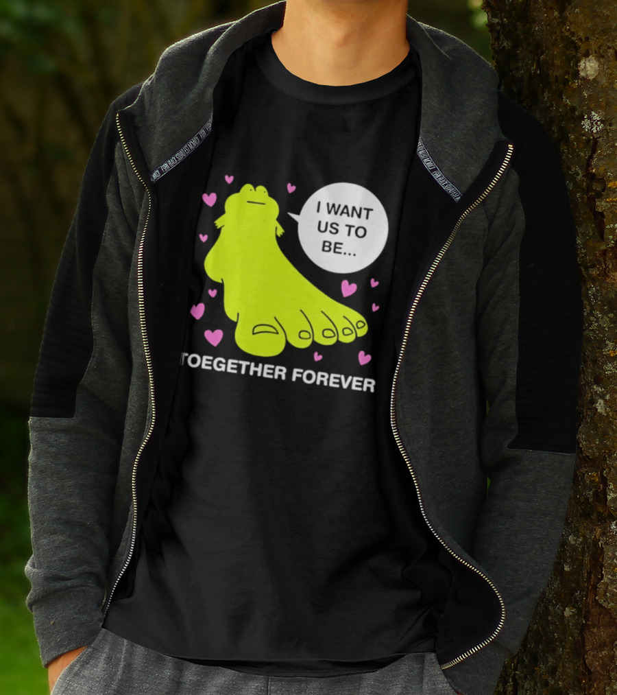 Frog I Want Us To Be Toegether Forever Pink Hearts T-Shirt