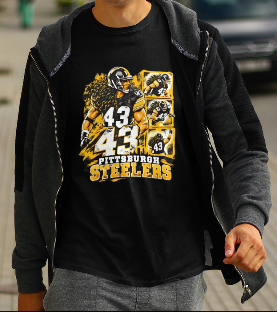 Pittsburgh Steelers 43 Football Player Tribute Sports Team Fan Gear T-Shirt
