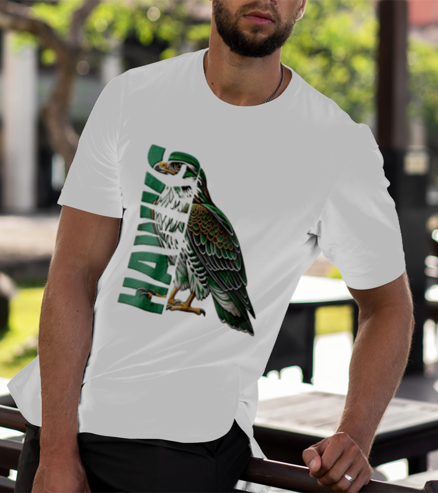 Atlanta Hawks Green Brown Hawk Bird Profile View T-Shirt