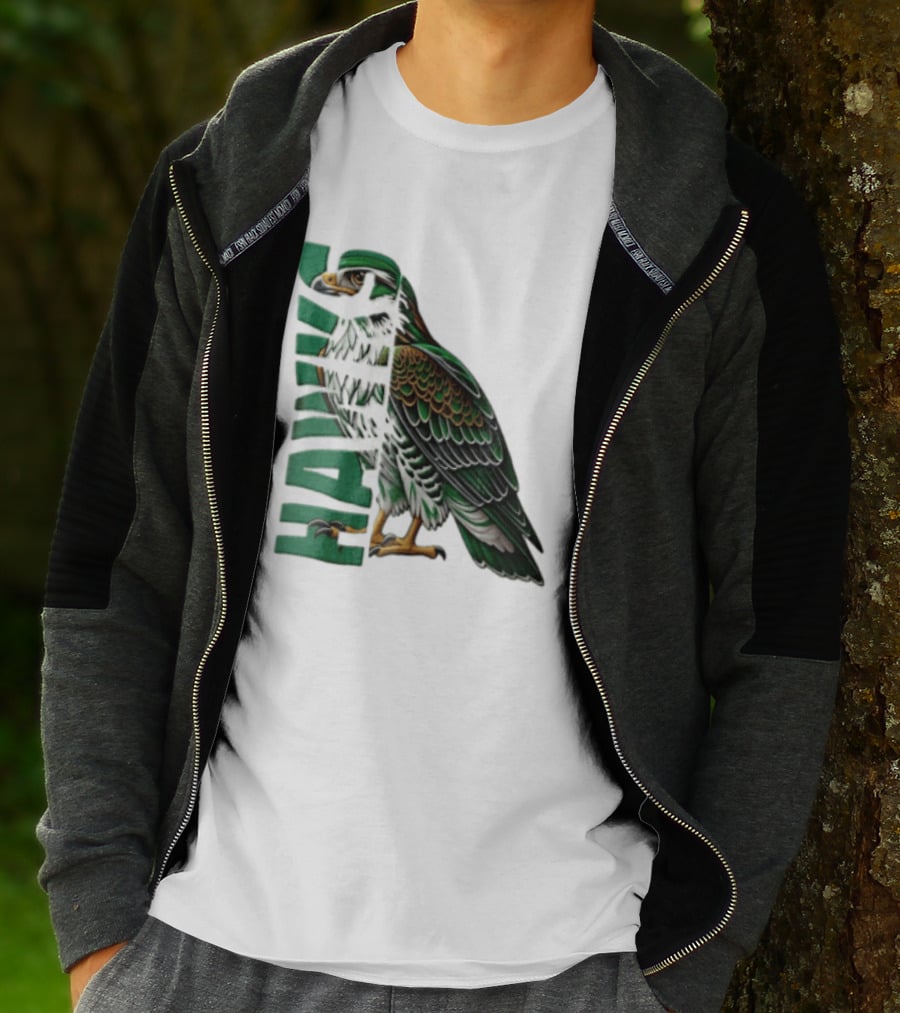 Atlanta Hawks Green Brown Hawk Bird Profile View T-Shirt