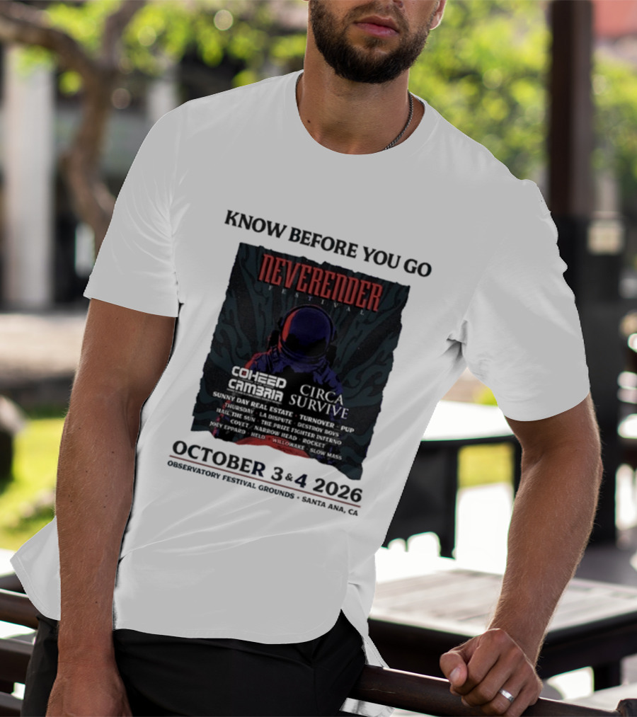 Neverender Coheed And Cambria Festival 2026 October Santa Ana Observatory Grounds T-Shirt